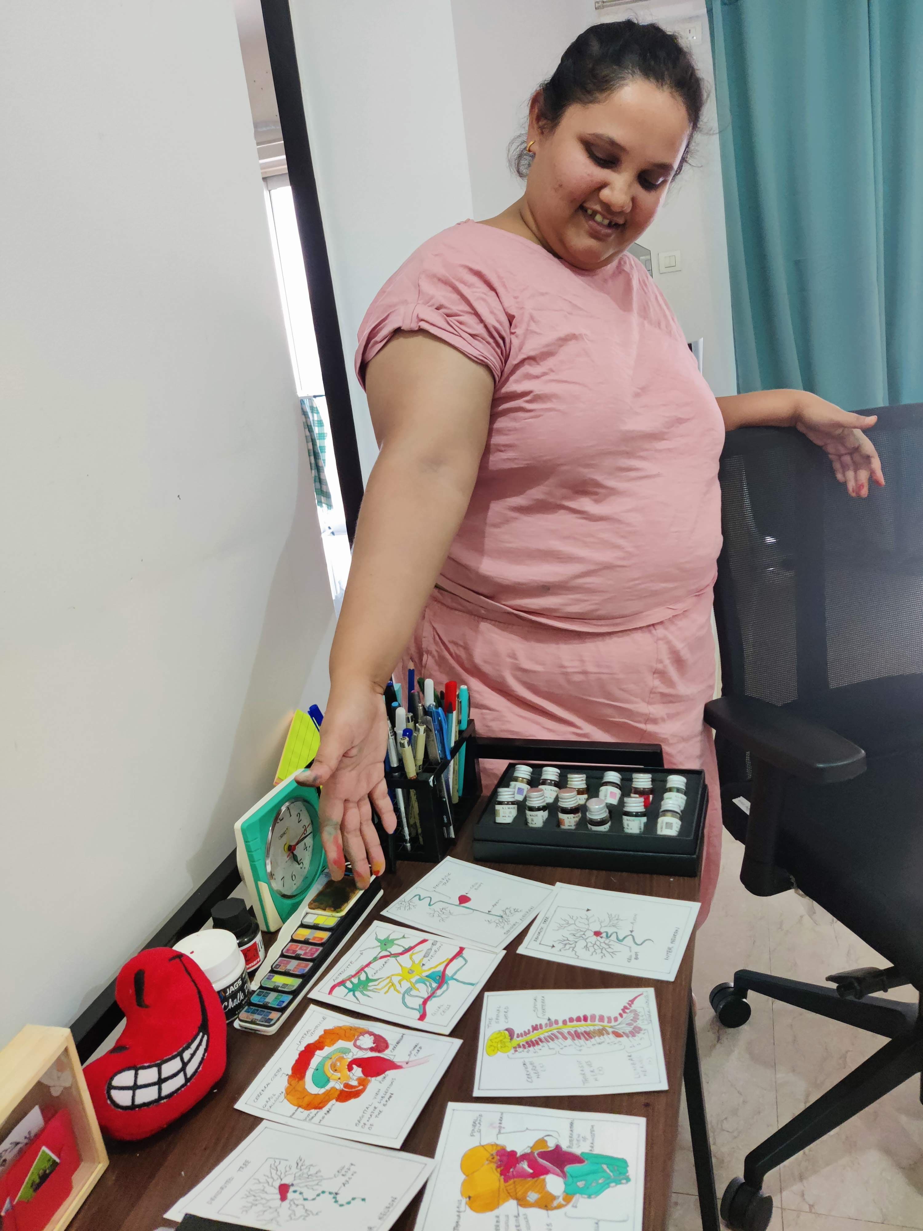 The neuroscience cards spread out. This was a good day.